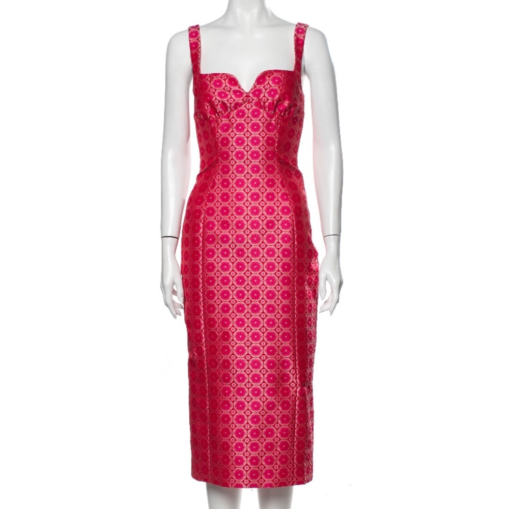 Saloni Patterned MIDI Length Dress Size 2